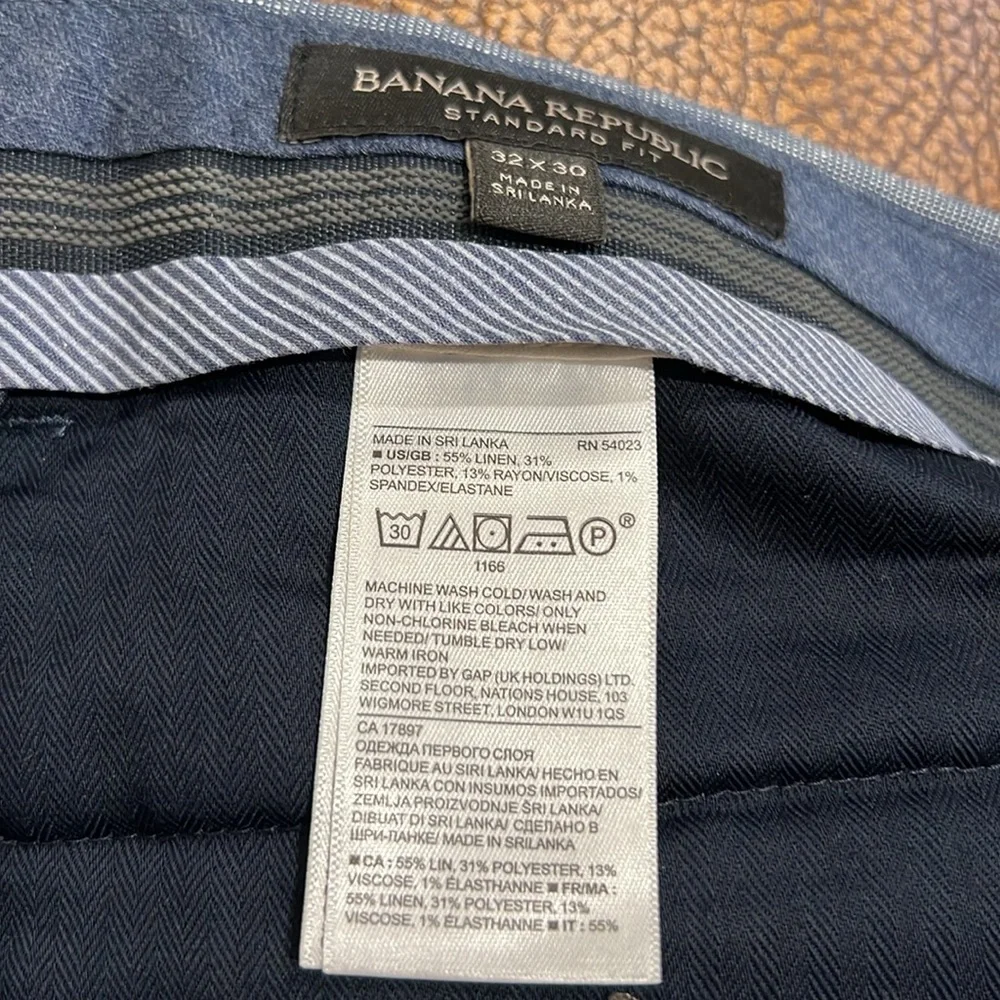 Like New Banana Republic Fabulous Blue/Gray Linen+ blended fabrics with Spandex